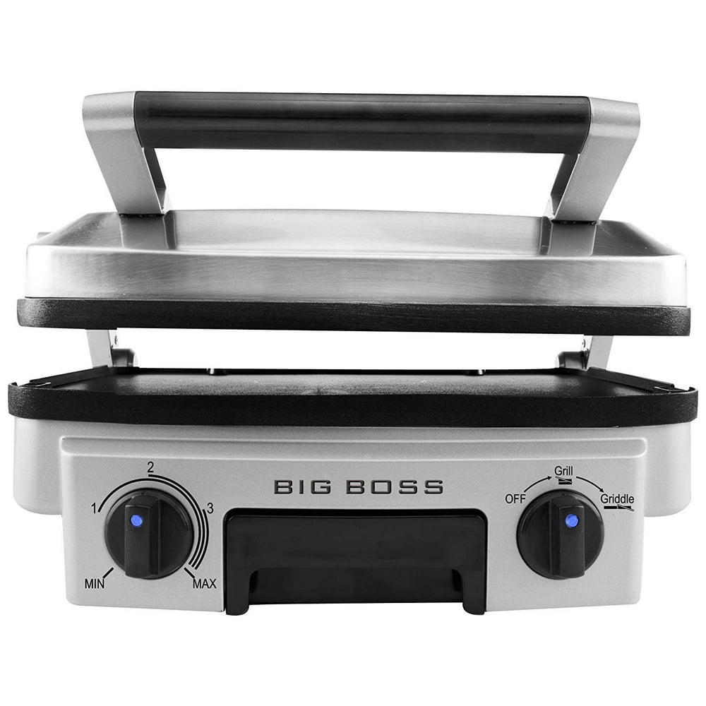 Big Boss Stainless Steel Reversible Grill, 1500Watt