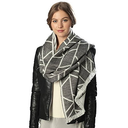 Sassy Scarves Womens Reversible Multi Lined Pattern Fall Winter Scarf...