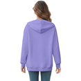 thumbnail image 3 of YDDIAN Womens Oversized Sweatshirt Cute Long Sleeve Plain Hoodie Drawstring Winter Y2k Crew Neck Tops Fleece Sweatshirts with Pockets Purple Pink XL, 3 of 5