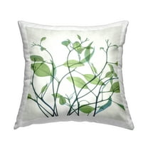 Stupell Industries Green Leaf Stems Decorative Printed Throw Pillow, 18 x 18