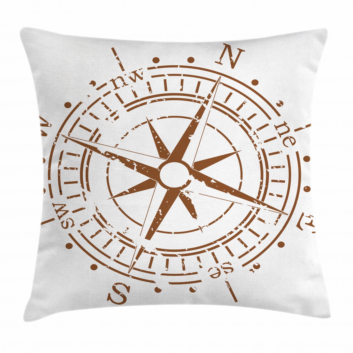 Compass Throw Pillow Cushion Cover, Navigation Device of the Age of