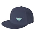 thumbnail image 1 of DouZhe Flat Brim Cap Snapback Hat, Vintage Butterfly Animal Insect Prints Adjustable Blue Adult Baseball Cap, 1 of 6