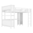 thumbnail image 4 of Bellemave Queen Size Loft Bed with Desk and Storage, Metal Loft Bed Frame with Wardrobe, Storage Cubes and Shelves, Space Saving Queen Loft Bed with Guardrails for Teens, Adult, Off White, 4 of 11
