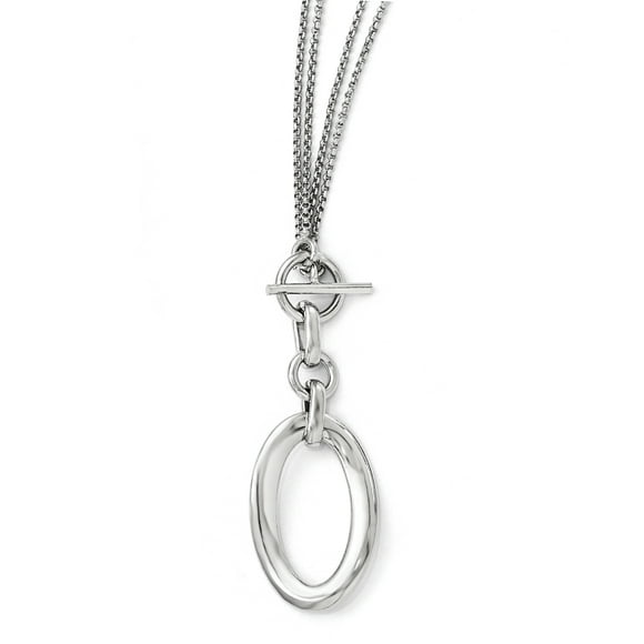 Leslie's Collier à Bascule en Argent Sterling Poli Fantaisie 2 Brins 17 Pouces