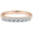thumbnail image 2 of Halo Jewelers 14k Rose Gold 1/2 Carat (Ctw) Round Cut Natural White Diamond 7-Stone Half Eternity Wedding Band Ring for Women Engagement Birthday (Color: H-I, Clarity: I1-I2, 0.50ctw) Ring Size-7, 2 of 5