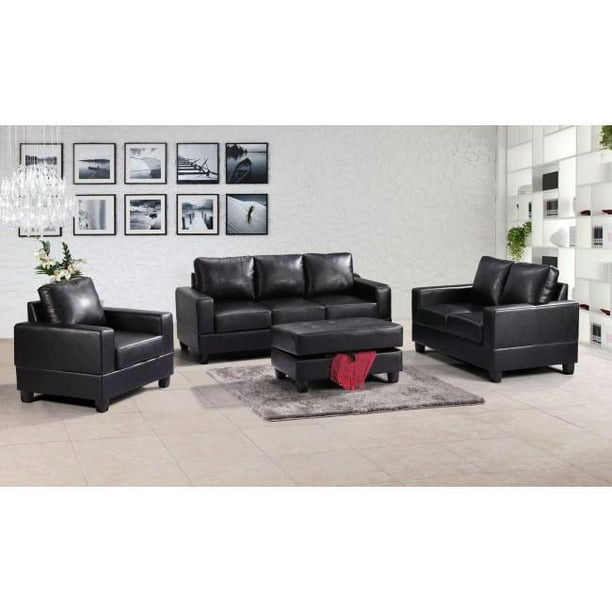 Nova Furniture Group NF303AS Living Room Sofa, Black