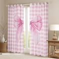 thumbnail image 2 of Erosebridal Pink Watercolor Bow Black Out Curtains for Girls, Pink Bow Curtains Pack of 2 (42x63 Each) for Women, 2 of 6