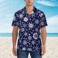 thumbnail image 2 of Sikiie Snowflakes2 Print Men's Hawaiian Shirt, Summer Beach Button Pocket Short Sleeve T-Shirt,Medium, 2 of 7