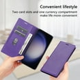 thumbnail image 4 of Decase for Samsung Galaxy A15 Wallet Case,High-quality PU Leather Magnetic Folio Flip Case with Card Slots Holder Stand Minimalist Ultra Slim Shockproof Phone Cover - Purple, 4 of 6