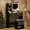 Pure black wood grain color, variant on Vanity Desk with LED Light Mirror and Charging Station,Small Makeup Vanities Set with 2 Drawers,Vanity for Girls Women with Storage Stool,Vanity Table for Bedroom