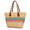 Off-white, variant on Straw Woven Tote Bag for Women, Large Summer Beach Shoulder Purse with Rainbow Contrast Stitching, Lightweight Handmade Crochet Handbag for Daily Commute, Resort Travel, and Sun Vacation