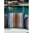 thumbnail image 4 of 1 Pack Outdoor Throw Pillow, Blue Brown Waterproof Pillow with Insert Included, Farmhouse Wood Grain Vintage Vertical Striped Decorative Accent Cushion Sofa Pillows for Patio Porch, 18 x 18 In, 4 of 8