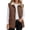 Brown, variant on Otntypg Womens Quilted Collared Puffer Vest with Pockets Lightweight Casual Fall Winter Thick Warm Snap Button Down Full Zip up Outerwear Jackets