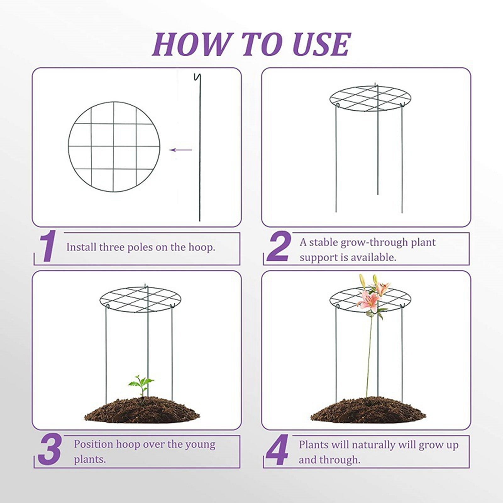 Peony Support Cage, Plant Flower Stake, Garden Plant Support, Horticultural Stake, For Peonies, Tomatoes, Climbing Vegetables Two Styles(A-12In)