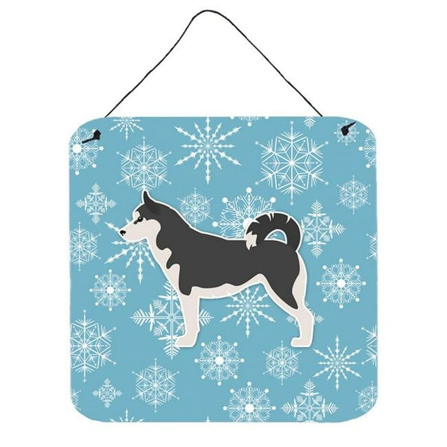Winter Snowflake Siberian Husky Wall or Door Hanging Prints