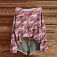 thumbnail image 3 of qucoqpe Valentine's Day Sweatshirts for Women Fashion Casual Heart Printed Round Neck Long Sleeve Loose Pullover Tops, 3 of 5