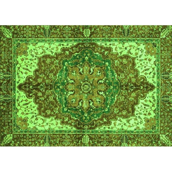 Ahgly Company Indoor Rectangle Persian Green Traditional Area Rugs, 2' x 3'