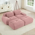 thumbnail image 4 of Pink Ottoman for Modular Sectional Sofa, Corduroy Deep Seat for Oversized Compressed Boneless Sectional Couches for Living Room Bedroom Apartment, Cloud Sofa Couch, Memory Foam, No AssemblyPink, 4 of 8