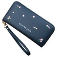 thumbnail image 1 of Womens Long Wallet Fashion Embroidery Flower Zipper Card Wallet Clutch Wallet, 1 of 4