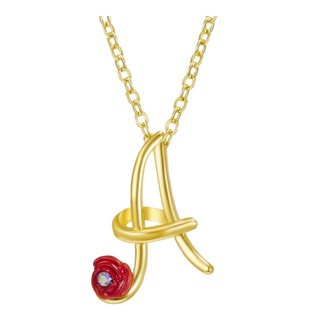 Jusqu'à 65% de Réduction sur les Colliers SMihono pour Femmes, Collier Lettre Rose avec Strass, Pendentif Rétro en Anglais