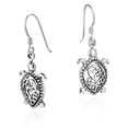 thumbnail image 2 of AeraVida Delicate Swirls Ocean Sea Turtle Sterling Silver Fishhook Dangle Earrings, 2 of 3