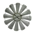 thumbnail image 1 of Galvanized Metal 26 inch Rustic Farmhouse Windmill Wall Clock - Windmill Wall Decor In Gray, 1 of 3