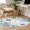 Lavender SpringGreen Ivory, variant on Round Area Rug 8 Ft, Watercolor Flowers Washable Non-Slip Circle Carpet for Living Room/Bedroom, Spring Floral Butterflies Botanical Beige Collection Low-Profile Large Area Rugs for Indoor