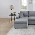 thumbnail image 3 of JERFIT Modern U-Shaped 2-Piece Sectional Sofa Set with Double Chaise, Plush Corduroy Fabric, Fog Color for Living Room, 3 of 9