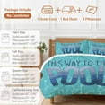 thumbnail image 6 of Queen 4 Piece Bedding Set Summer Blue Swimming Pool Soft Breathable Duvet Cover and Pillowcase,Modern Abstract Art Duvet Cover Set Washable Bed Sheets for Bedroom Dormitory Guest Room, 6 of 9
