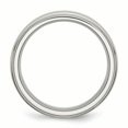 thumbnail image 2 of Stainless Steel Ridged Edge 7mm Brushed and Polished Band Ring 7 Size, 2 of 5