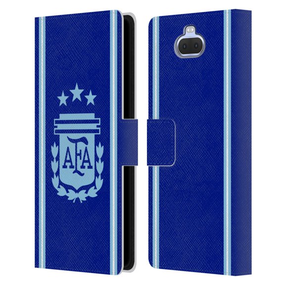 Head Case Designs Officially Licensed Argentina National Football Team 2024/25 Crest Kit Away Leather Wallet Case Compatible with Sony Xperia XA3 Ultra / 10