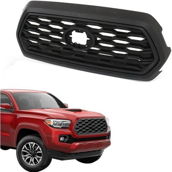 LABLT Front Upper Grille Honeycomb Grill Assembly Matte Black Grill Replacement for Tacoma 2016-2023