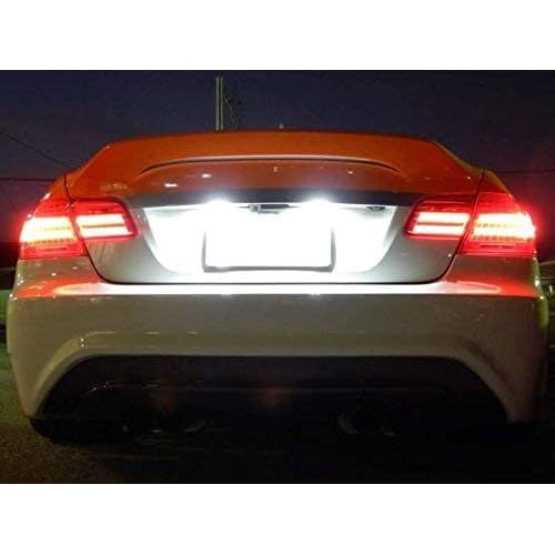 OEM-Fit 3W Full LED License Plate Light Kit For BMW 1 2 3 4 5 Series X5 X6, Powered by 3 Super Bright White LED Lights & CAN-bus Error Free