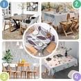 thumbnail image 4 of Purple Leaf Pattern Square Tablecloth,Waterproof Square Table Cover,Wipeable Spillproof Washable Table Cover for Home Kitchen Party Decor 42"X42"(107x107cm), 4 of 6