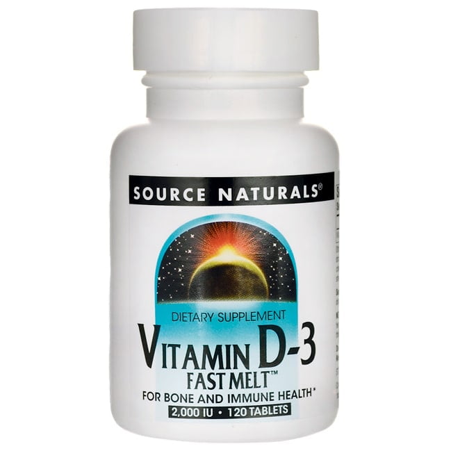 Source Naturals Vitamin D-3 Fast Melt 2,000 Iu 120 Tabs