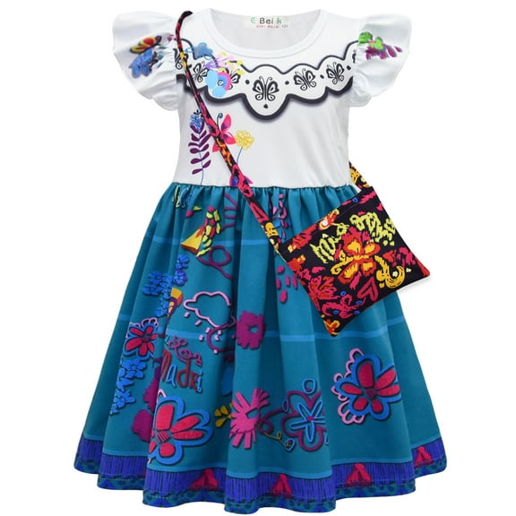 Girls Mirabel Madrigal Family Dress Birthday Party Halloween Outfits