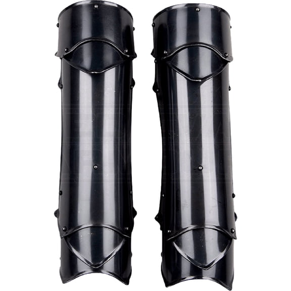 Blackened Rikomer Greaves Gothic Leg Guard Warrior Plate Armor