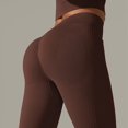 thumbnail image 5 of WILLBEST Pantalones de Yoga de Cintura Alta Sin Costuras Para Mujer, Diseño Calado, Leggings Ajustados Con Realce de Color Melocotón Para Entrenamiento Deportivo 535 Grande, 5 of 5