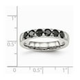 thumbnail image 2 of Stainless Steel Polished Black Cubic Zirconia 4.00mm Band Ring - Size 9, 2 of 2