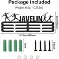 thumbnail image 2 of 1set Fashion Iron Medal Hanger Holder Display Wall Rack with Screws Word Javelin Sports Themed Pattern 150x400mm craft product toy, 2 of 6