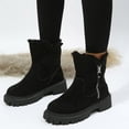 thumbnail image 4 of Aobny Boots Women Winter Shoes Snow Outdoor Comfortable Zipper Low Heel Ankle Warm Faux Fur Lined Ankle Boots Wide Calf Boots Cold Weather,Black Size 41, 4 of 7