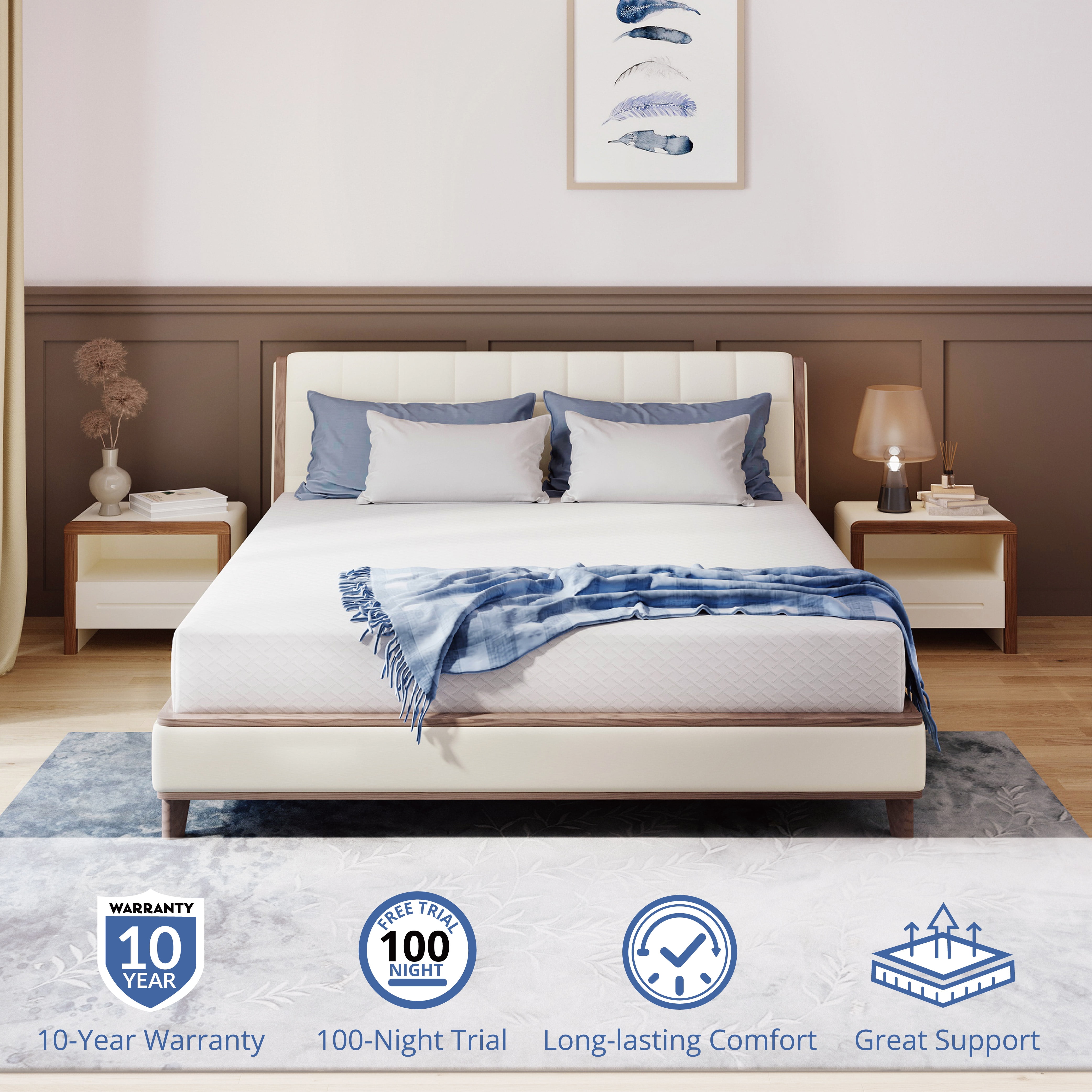 Arctus 8 inch Memory Foam Mattress, Full Size Mattress in a Box, Medium Firm