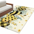 thumbnail image 2 of Rectangle Area Rug 3x5ft,Spring Flower Eucalyptus Leaf Washable Carpet Non-Slip Runner Accent Rugs Indoor Floor Mat for Bedroom Living Room Decor,Pastoral Yellow Bee Love Heart, 2 of 9