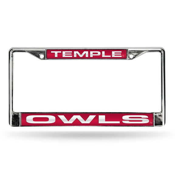 Temple University Owls Chrome Metal Laser Cut License Plate Frame