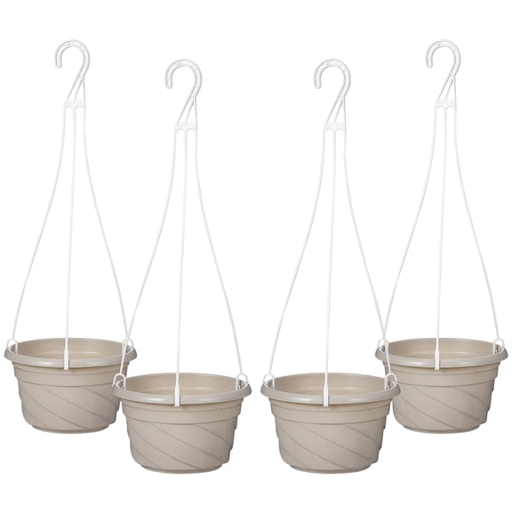 KONTONTY 4-Pack Assorted Color PVC Hanging Plant Pots for Indoor and Outdoor Garden Decoration
