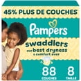 thumbnail image 2 of Couches Pampers Swaddlers, absorbantes, gardent bébé au sec et confortable, couche jetable pour bébé sans danger pour la peau, taille 8 ( [30 lb] et plus), 2 of 27