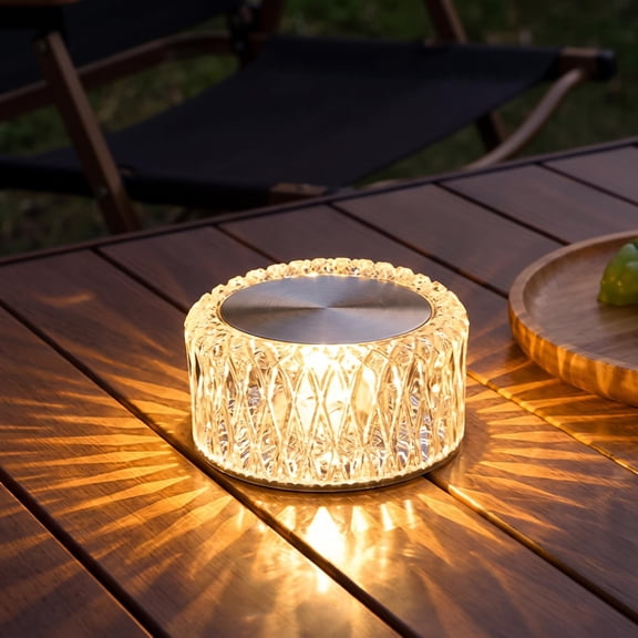 Portable Crystal LED Table Lamp, 3-Levels Brightness Desk Lamp,3 Color Touch Control Rechargeable Lamp for Bedroom Living Room Decor (3 Color)