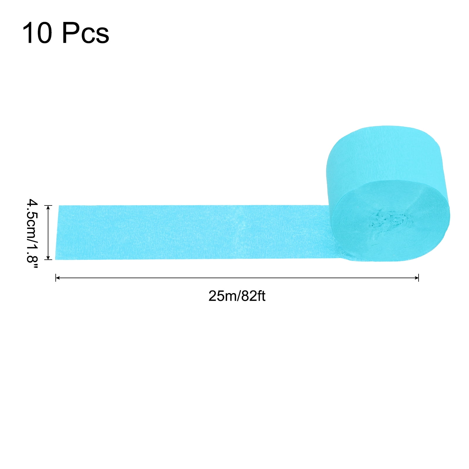 Unique Bargains 10Pcs Crepe Paper Streamers for Party Light Blue 1.8in x 82ft
