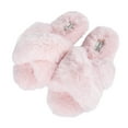 thumbnail image 5 of Jessica Simpson Womens Plush Cross Band Plush Memory Foam Slide Slipper, 5 of 9