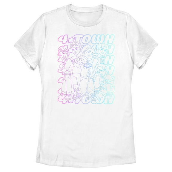 Women's Turning Red 4*Town Neon Stack  Graphic Tee White Medium